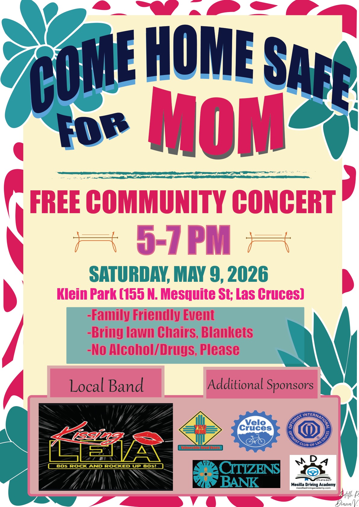 Come Home Safe for Mom event poster